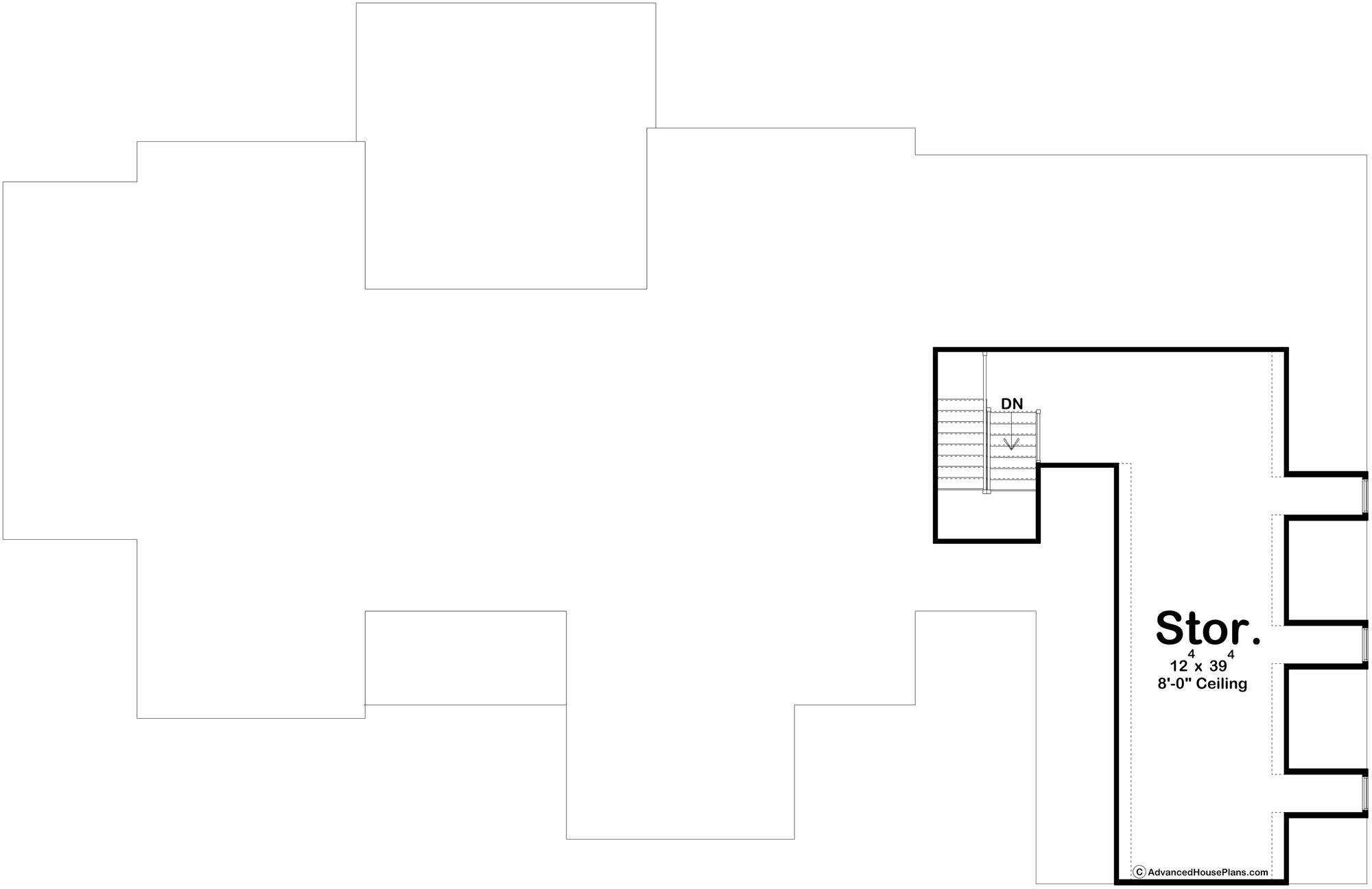 G7876-A Modern Farmhouse Storage Floor Plan, 4 Bedrooms, 4 Bathrooms | Greencastle 30491