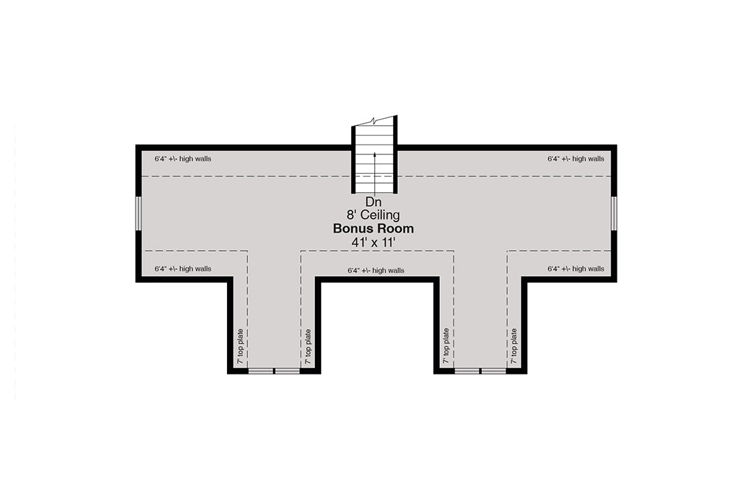 AM8120-A Farmhouse House Bonus Room Floor Plan, 2 Bedrooms, 1.5 Bathrooms | Laurel Creek House Plan