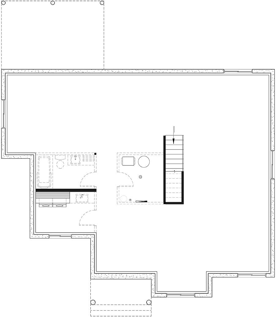 T3153-A Lohan House Basement Stair Location Floor Plan