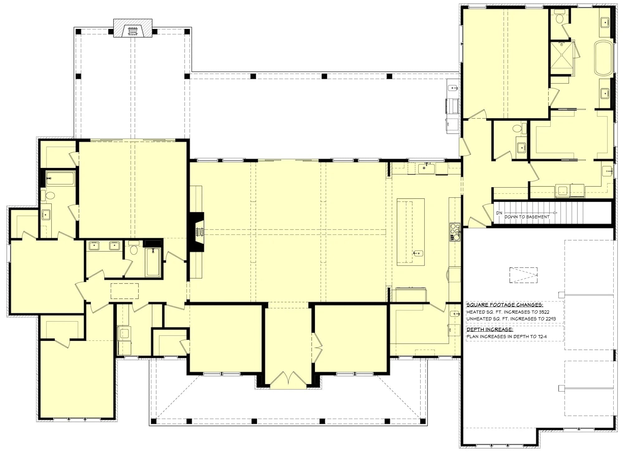 H7272-A Homestead House Basement Stair Location Floor Plan