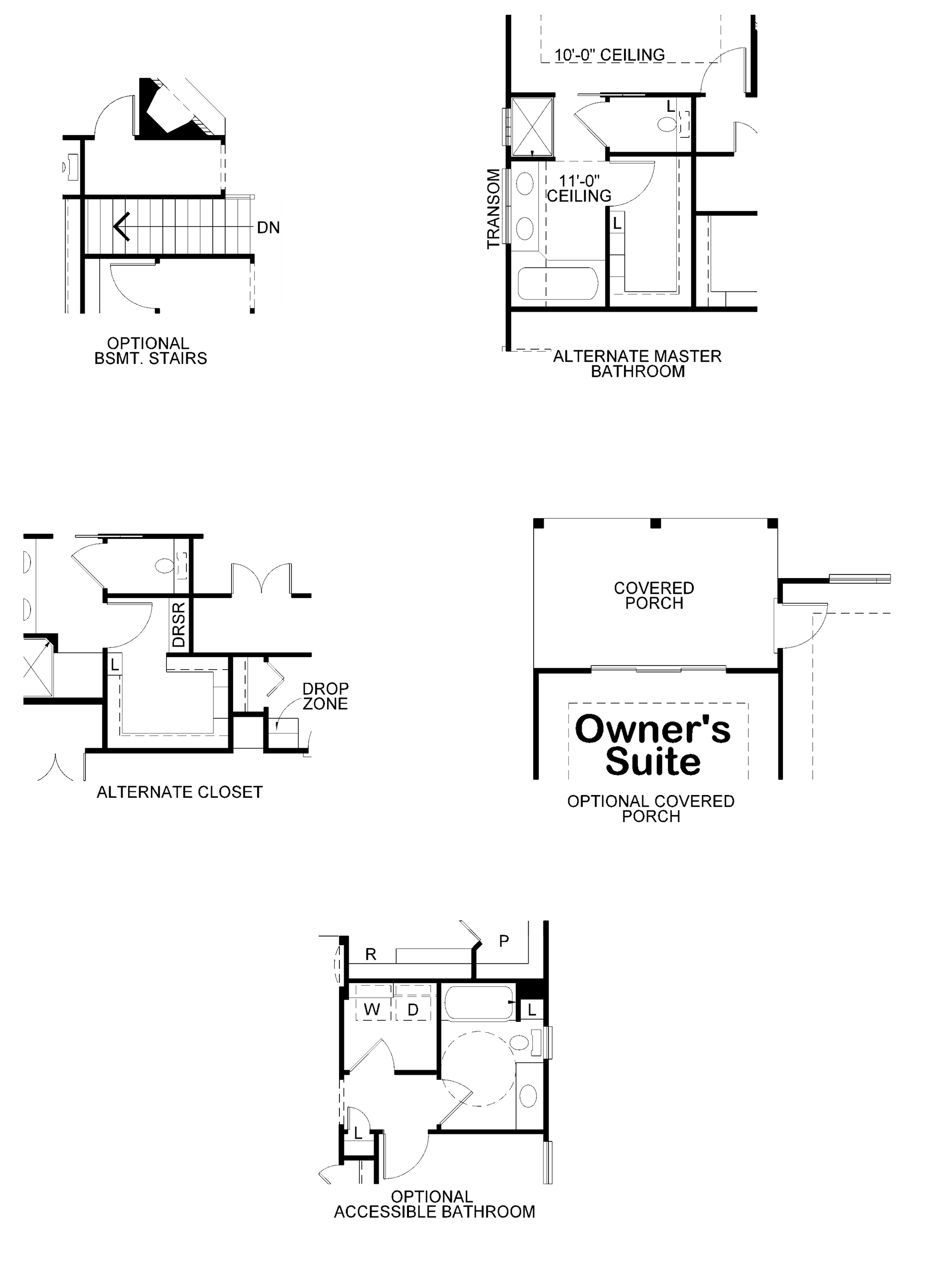AB8341-A French Country House Optional Floor Plan, 2 Bedrooms, 2 Bathrooms | Allison House Plan
