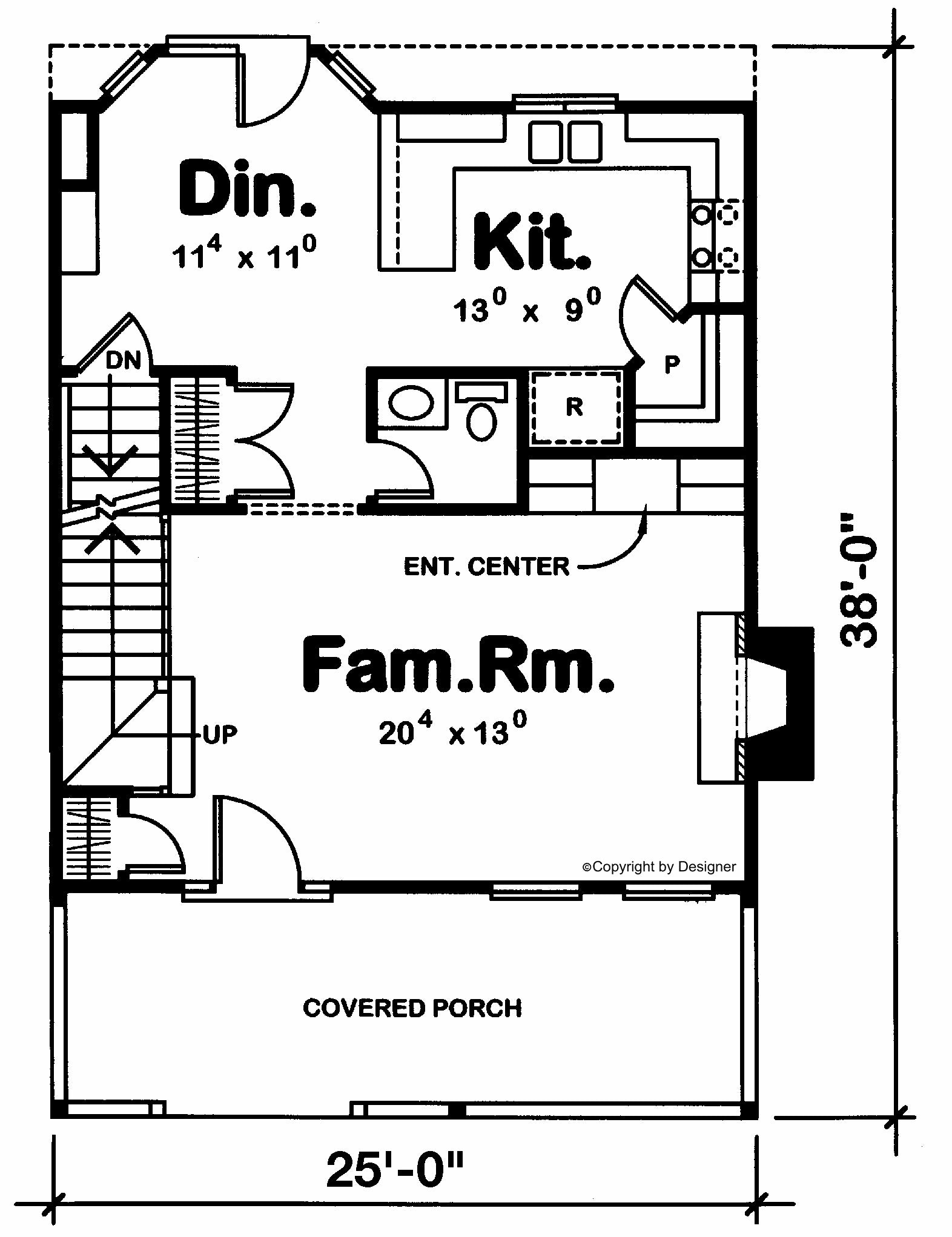 AB8085-A Traditional House First Floor Plan, 3 Bedrooms, 2.5 Bathrooms | Copeland House Plan