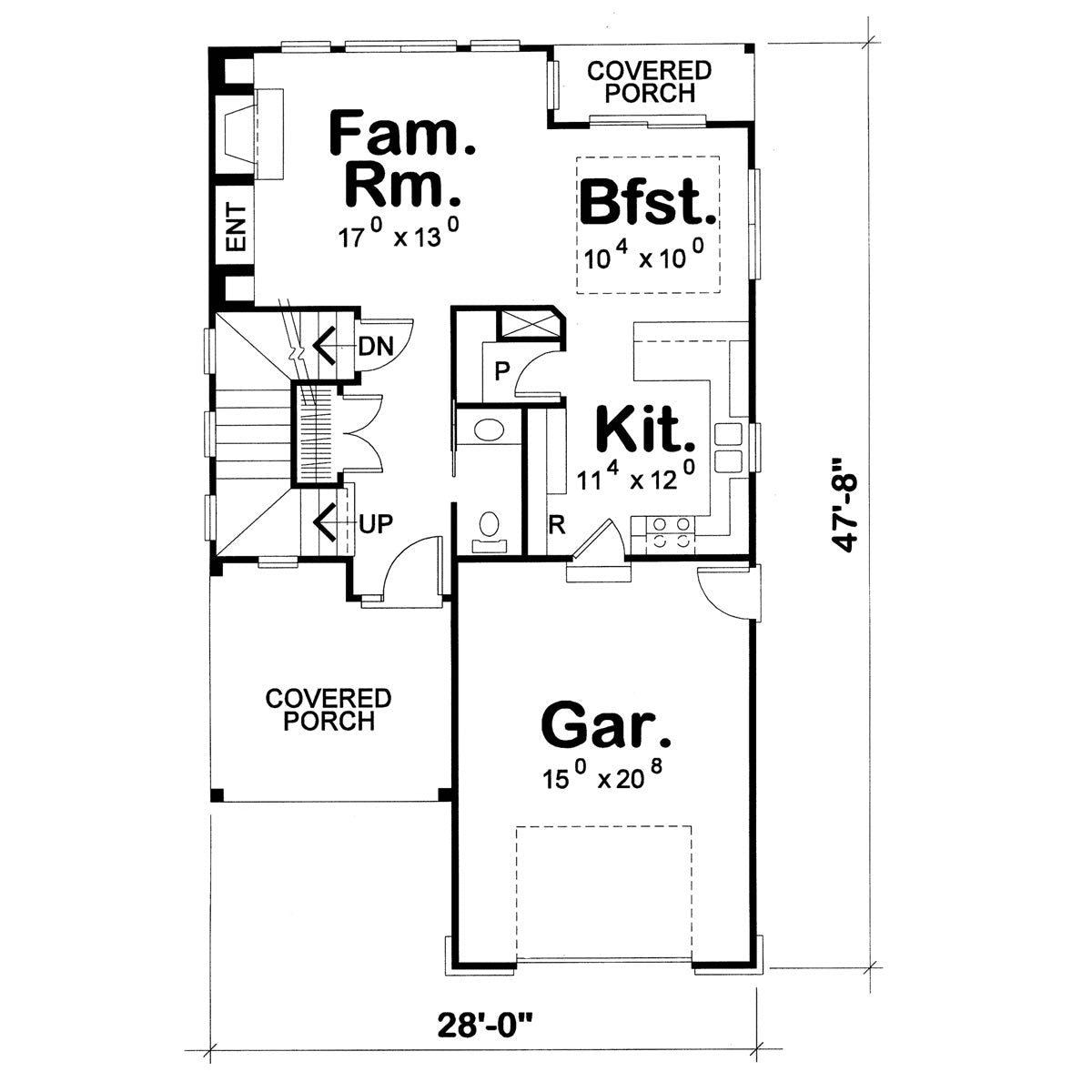 AB7954-A Craftsman House First Floor Plan, 3 Bedrooms, 2.5 Bathrooms | Grosse Point 8616