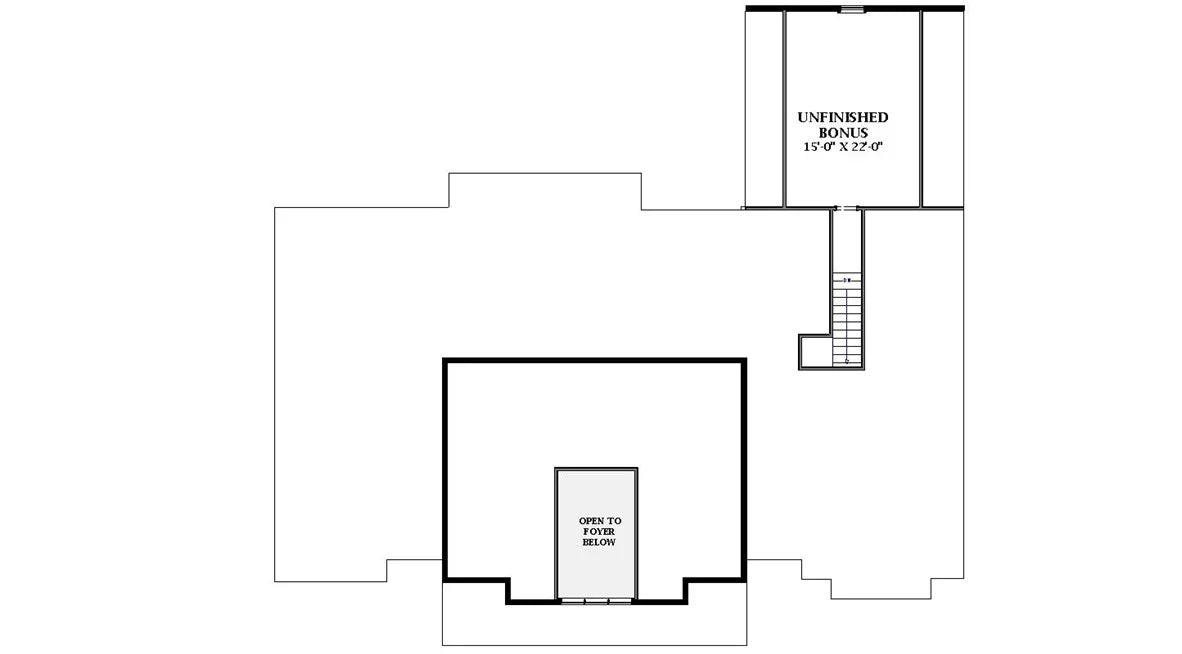 U7412-A 90425 House Bonus Room Floor Plan 4 Beds 2.5 Baths