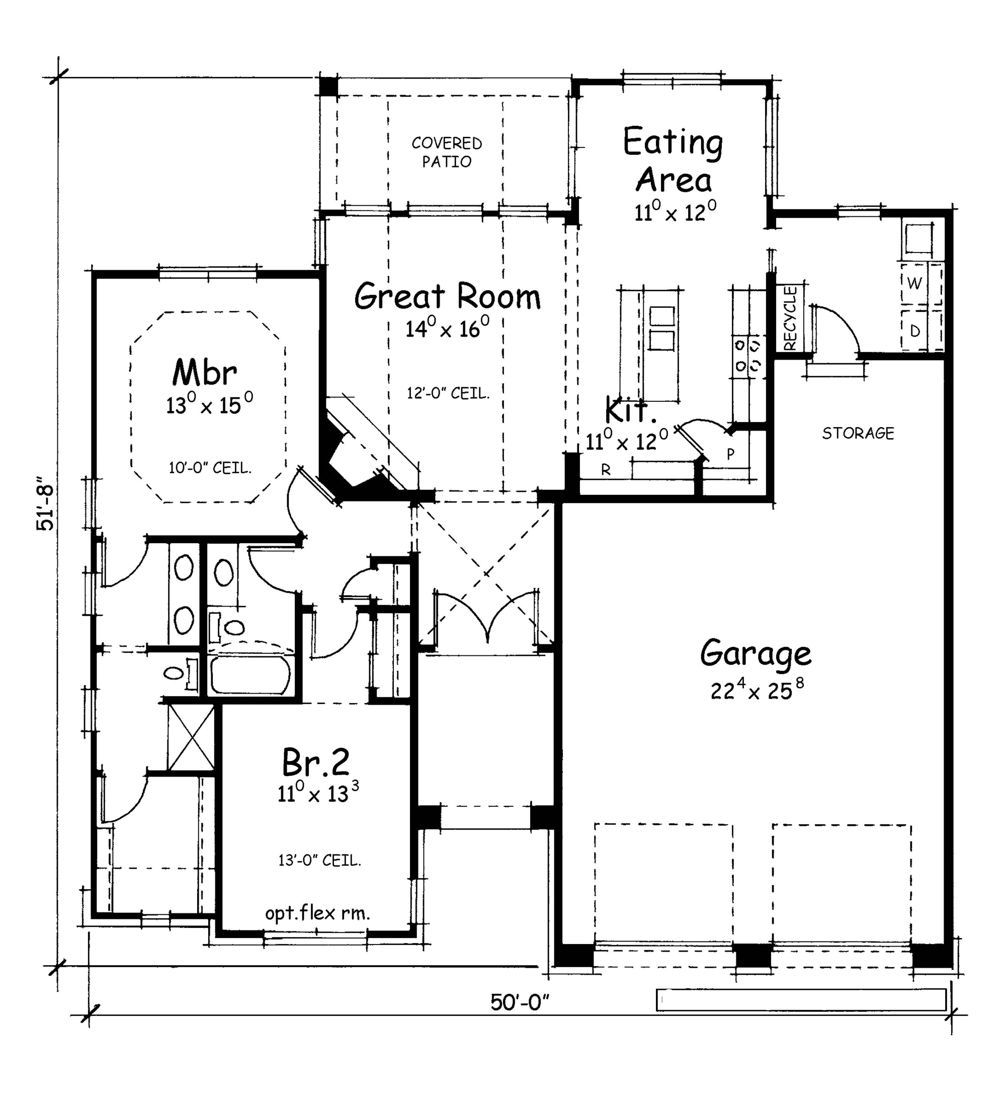 AB8082-A French Country House First Floor Plan, 2 Bedrooms, 2 Bathrooms | Milano Showcase House Plan