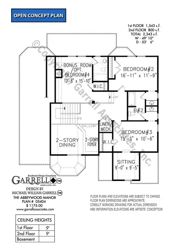 Abbeywood Manor Home Plan Floor Plan