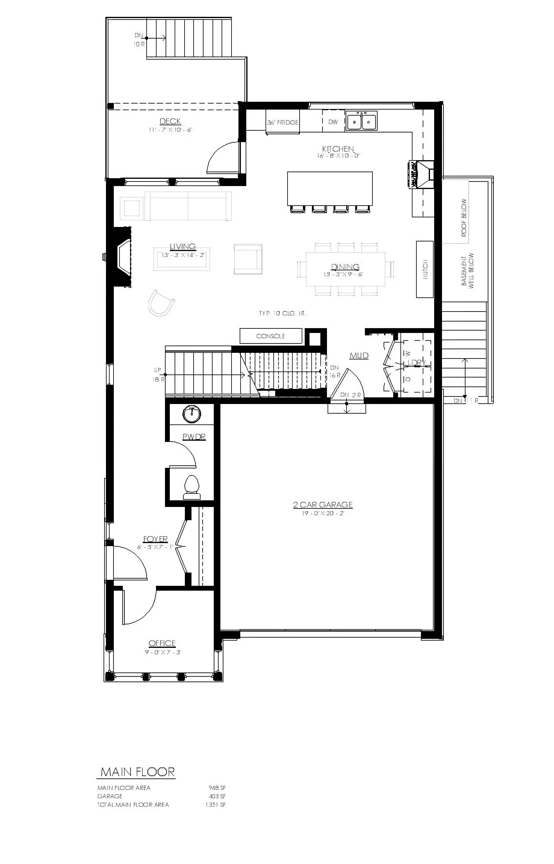 S7328-A Atmore Modern New American First Floor Plan 4 Beds, 3.5 Baths