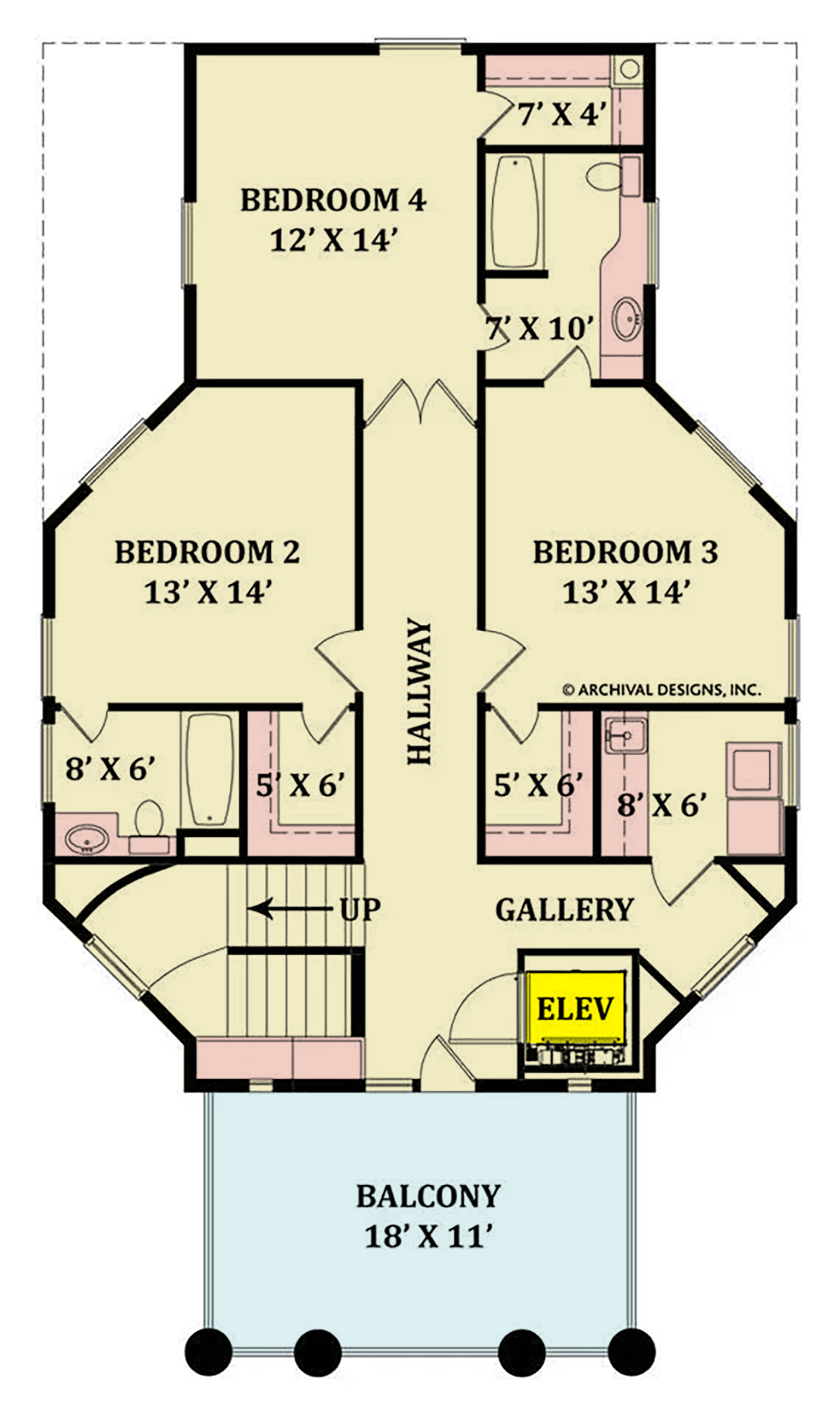 Balleroy House Plan - Archival Designs House Plans, floor plan