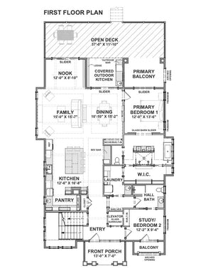 x7316-a blue isle ii house first floor plan 6-7 beds 7 baths