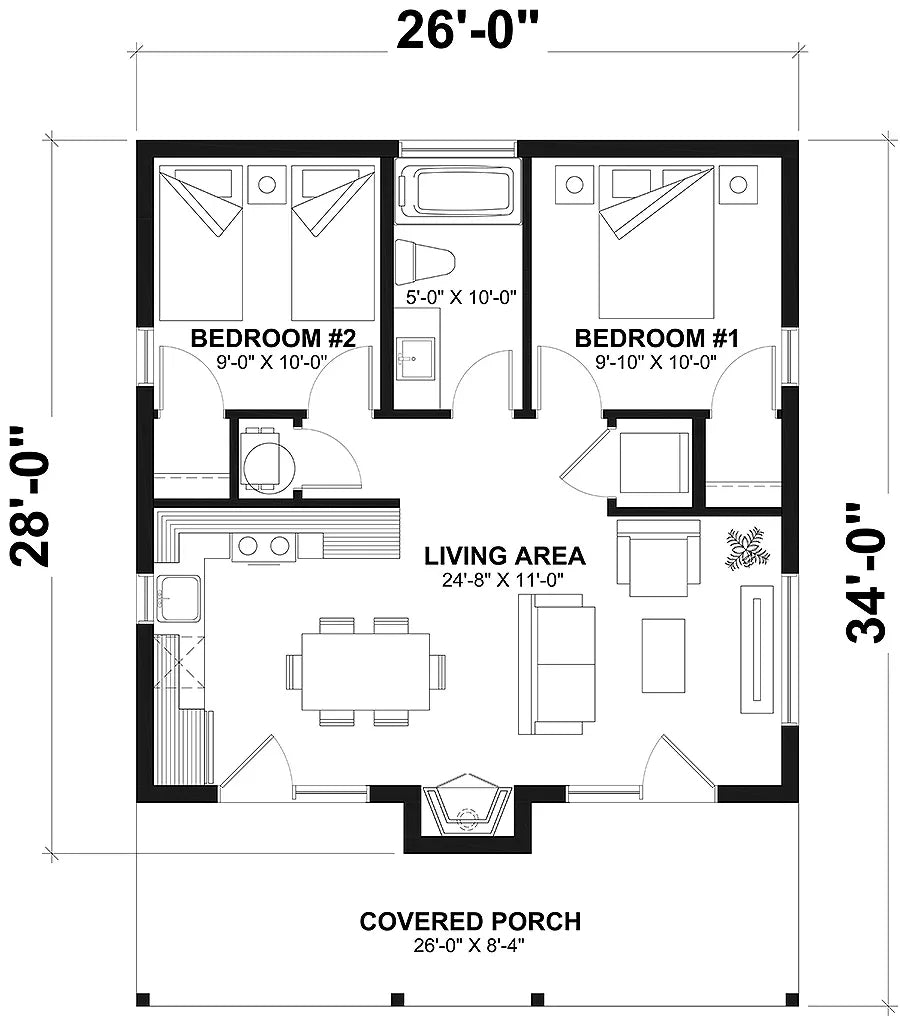 T3056-A Bonzai House Floor Plan