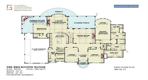 brickstone manor house plan - archival designs house plans, floor plan