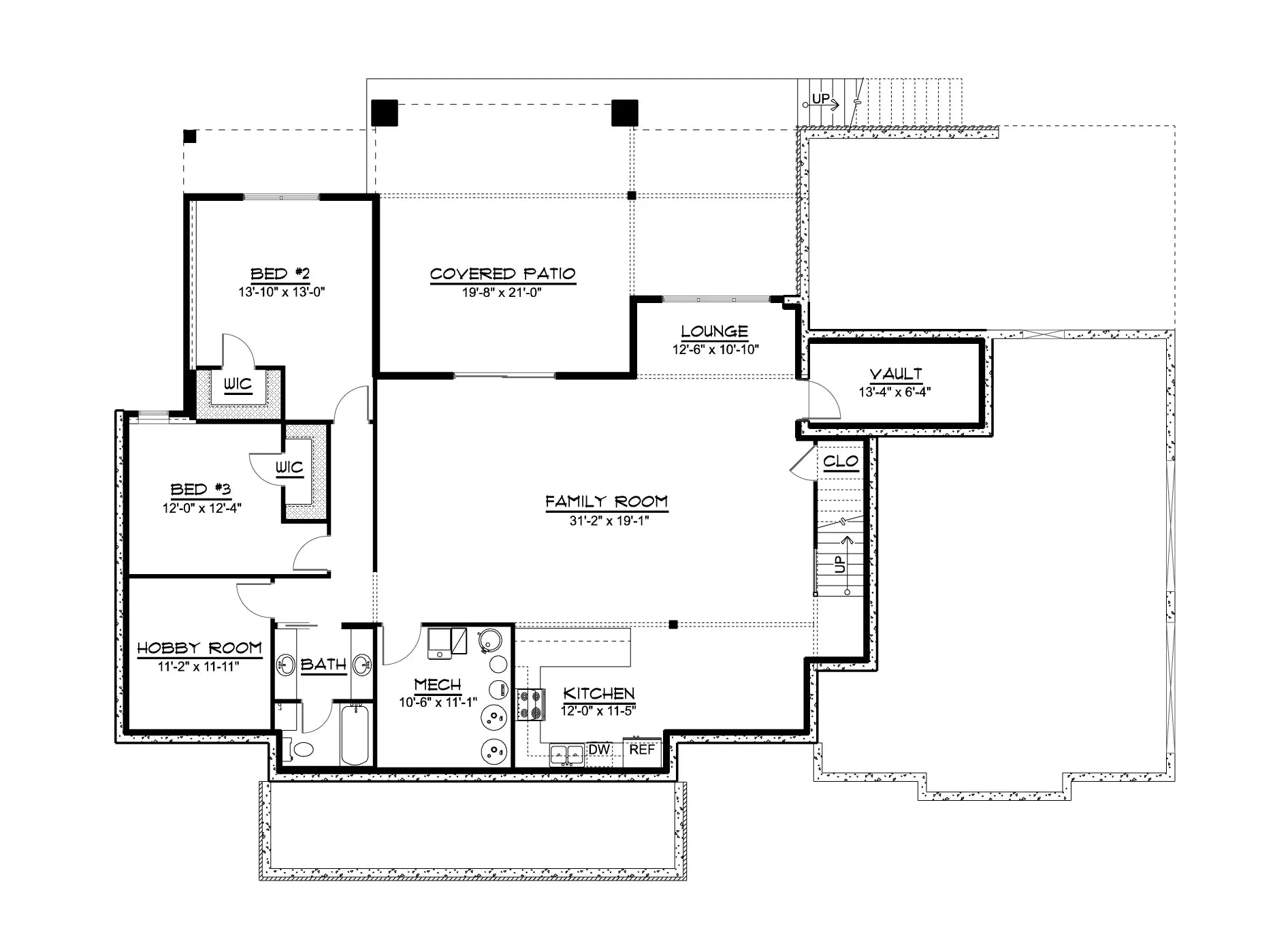 Stark House Plan - Archival Design House Plan Basement floor plan