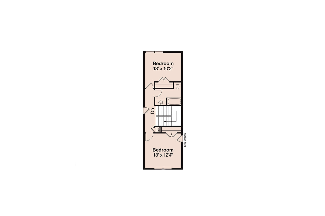 AM8281-A Bungalow House Second Floor Plan, 3 Bedrooms, 2.5 Bathrooms | Markham House Plan