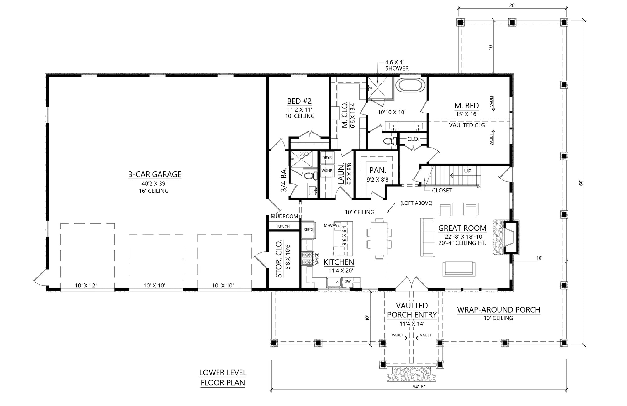 C7321-A The Cedar Bluff House First Floor Plan 4 Beds 3 Baths