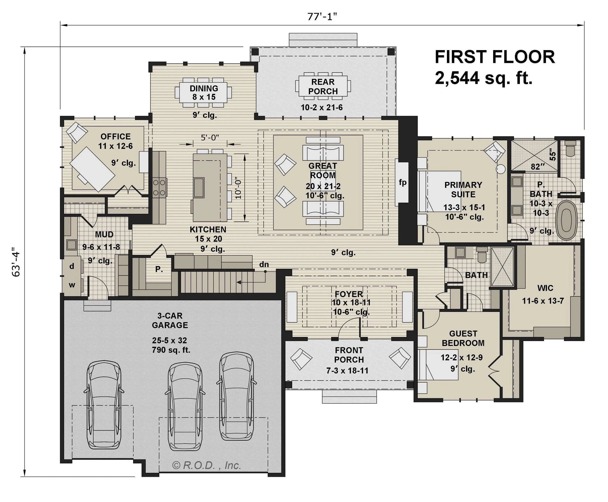 Drift Wood Ranch House Plan - Archival Designs House Plans, floor plan