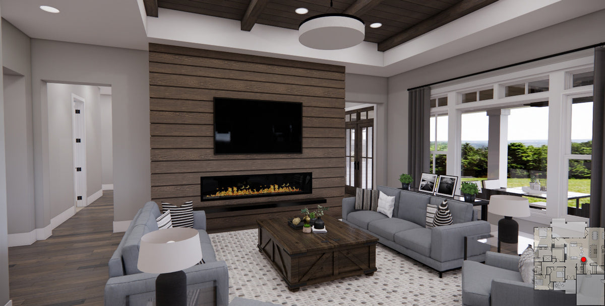 Alpine Grove House Plan - Living Room View