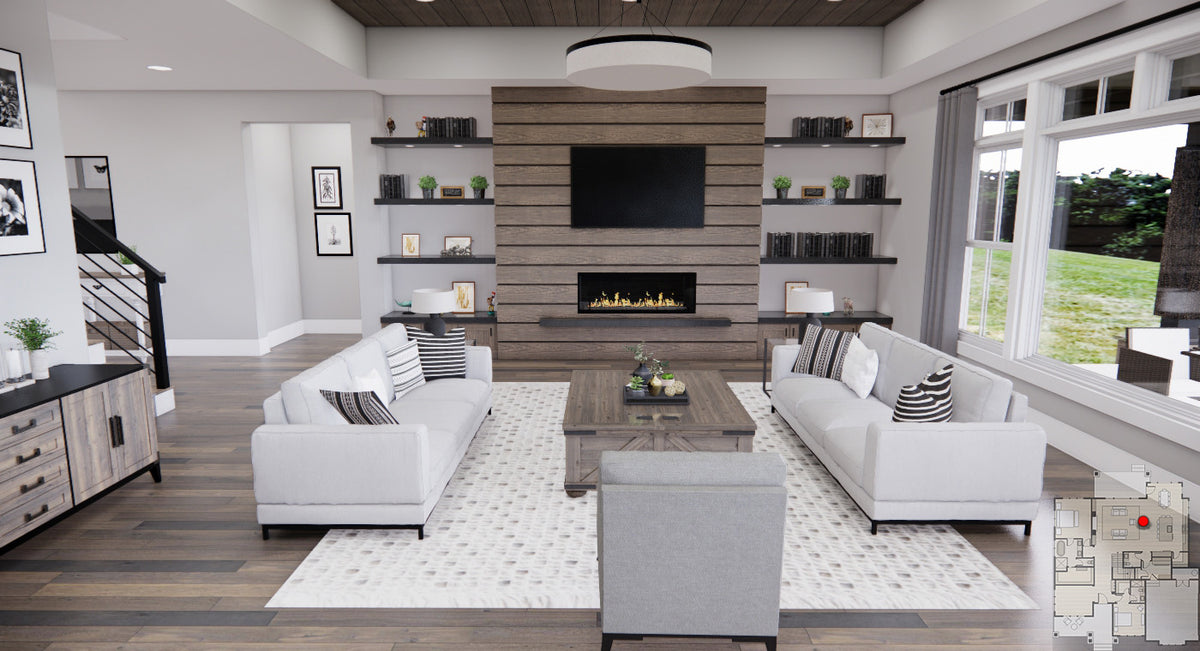 Cedar Heights House Plan-Living Room