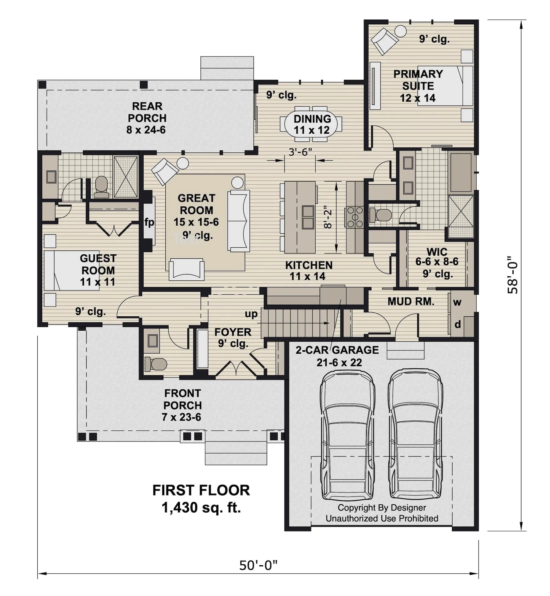 D7359-A Hidden Valley House First Floor Plan