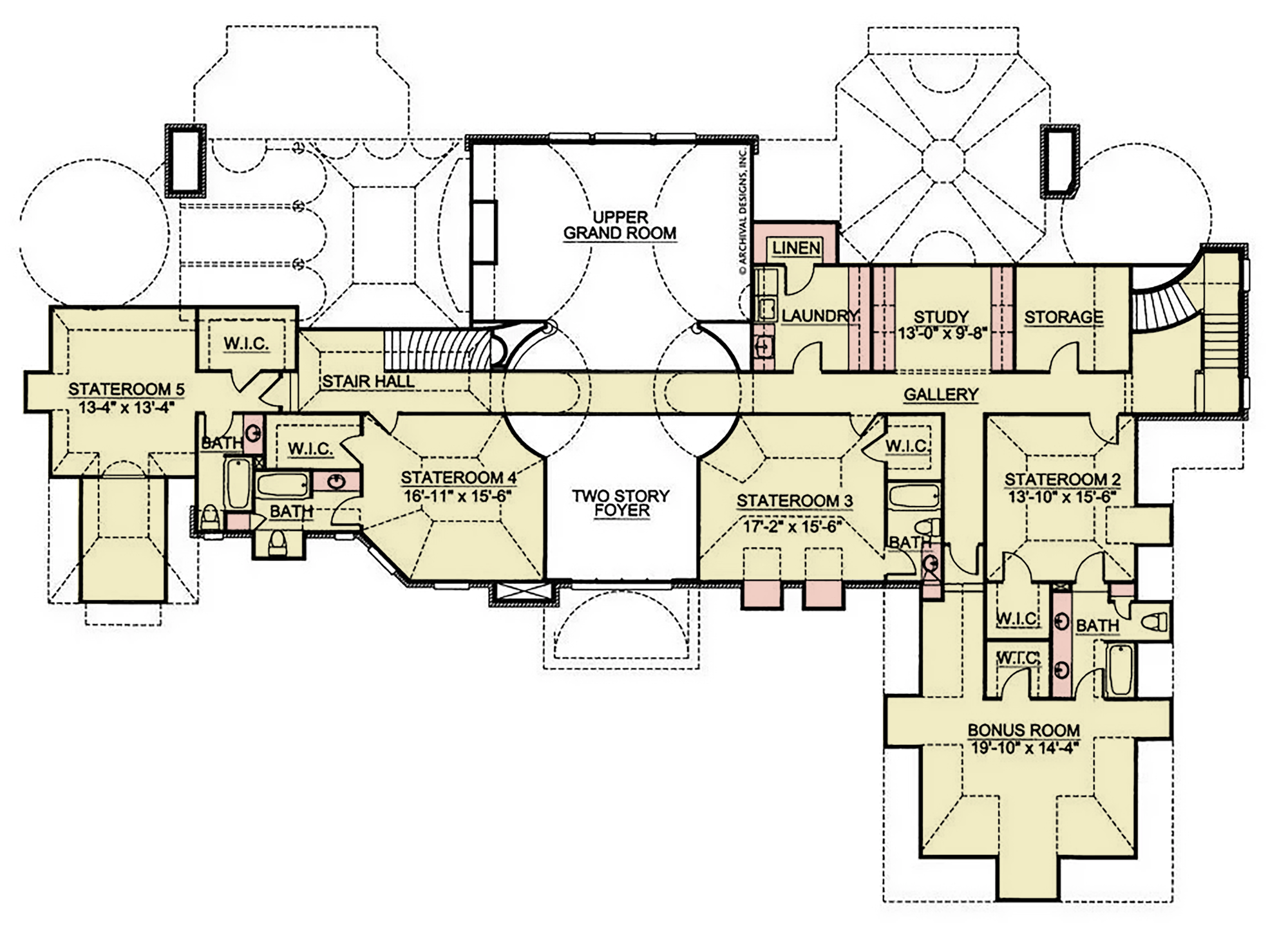 A135-A Chateau de la Ravinere House, Archival Design, Second Floor Plan