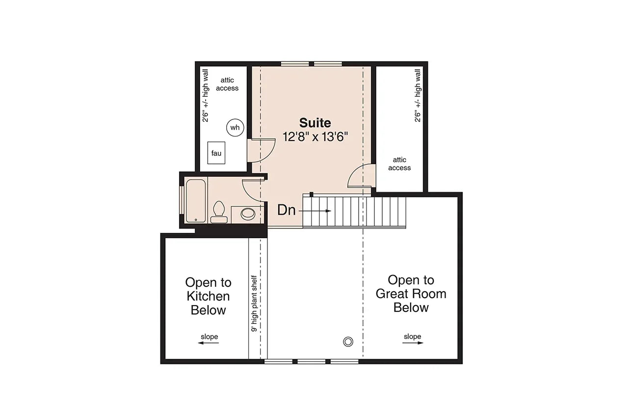 AM7240-A Ashwell House Second Floor Plan 3 Bedrooms, 2 Baths