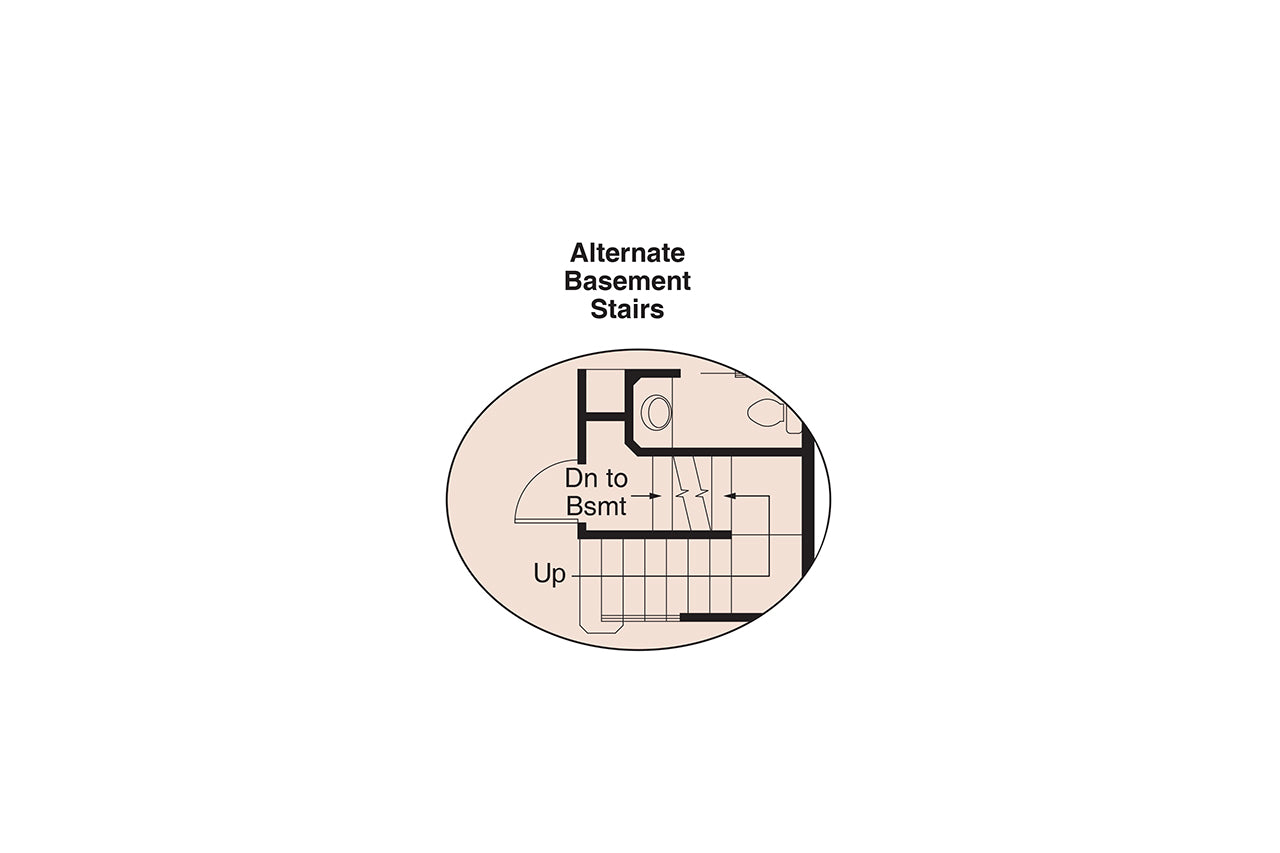 AM8289-A Cottage House Basement Stair Location Floor Plan, 3 Bedrooms, 2.5 Bathrooms | Emerson House Plan