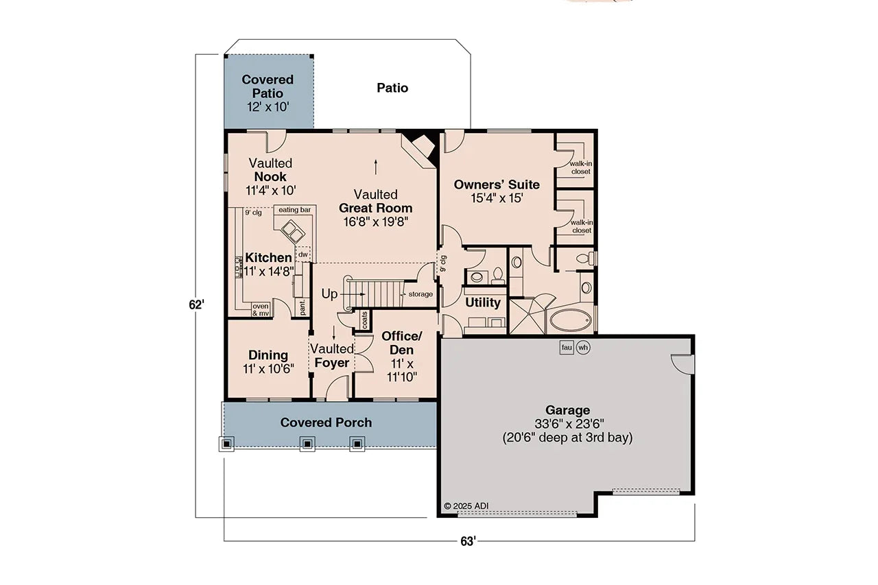 AM7189-A White Haven Main Floor Plan - 3 Bed, 2 Bath, 1 Half Bath