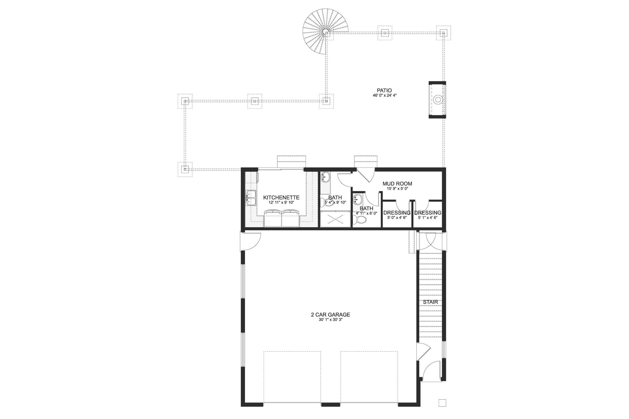 AO7992-A Carriage House First Floor Plan, 1 Bedroom, 2.5 Bathrooms | Cummings