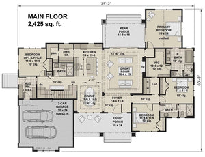 elm meadows house plan - archival designs house plans, floor plan