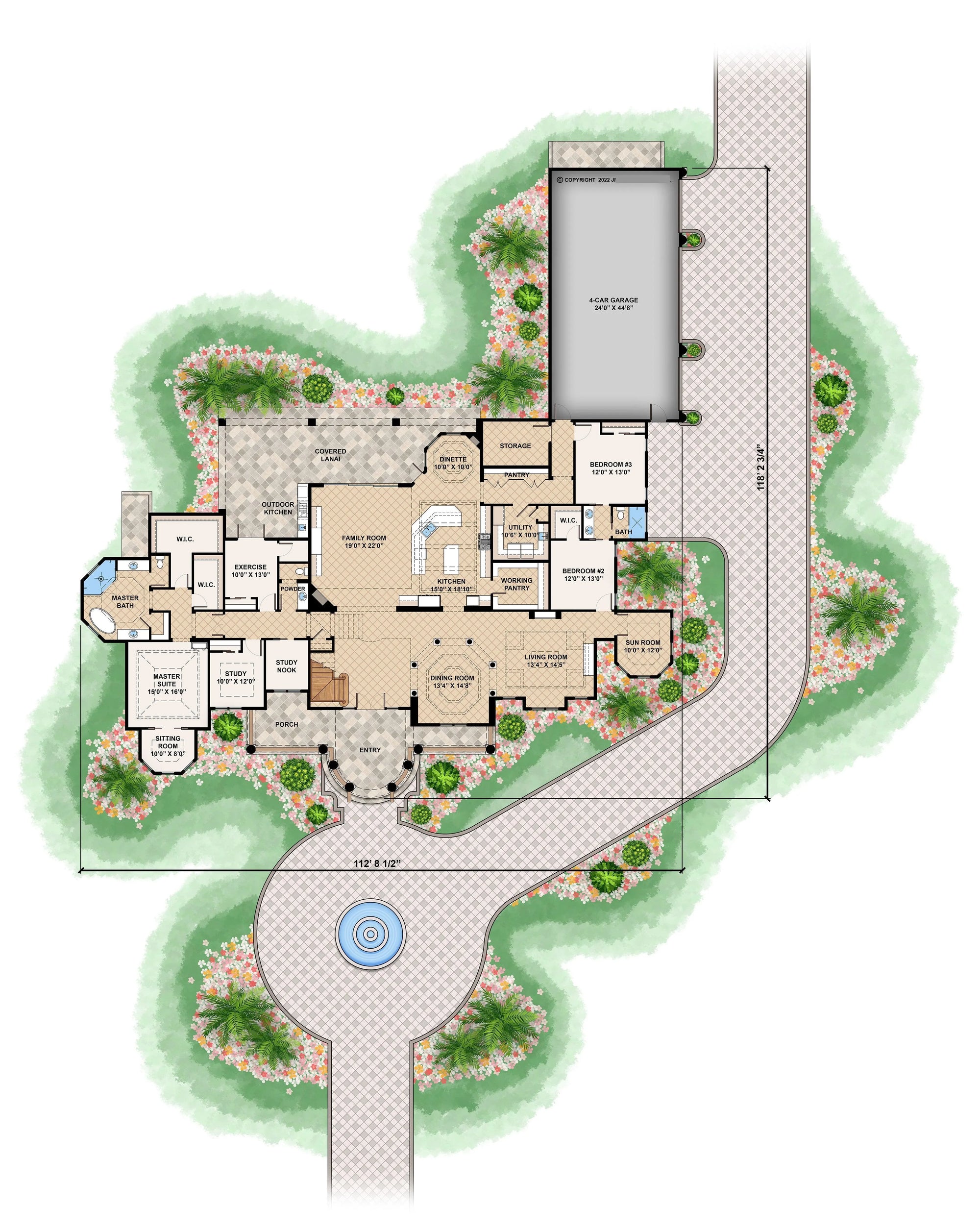 Coco Plum House Plan - Archival Designs House Plans, floor plan