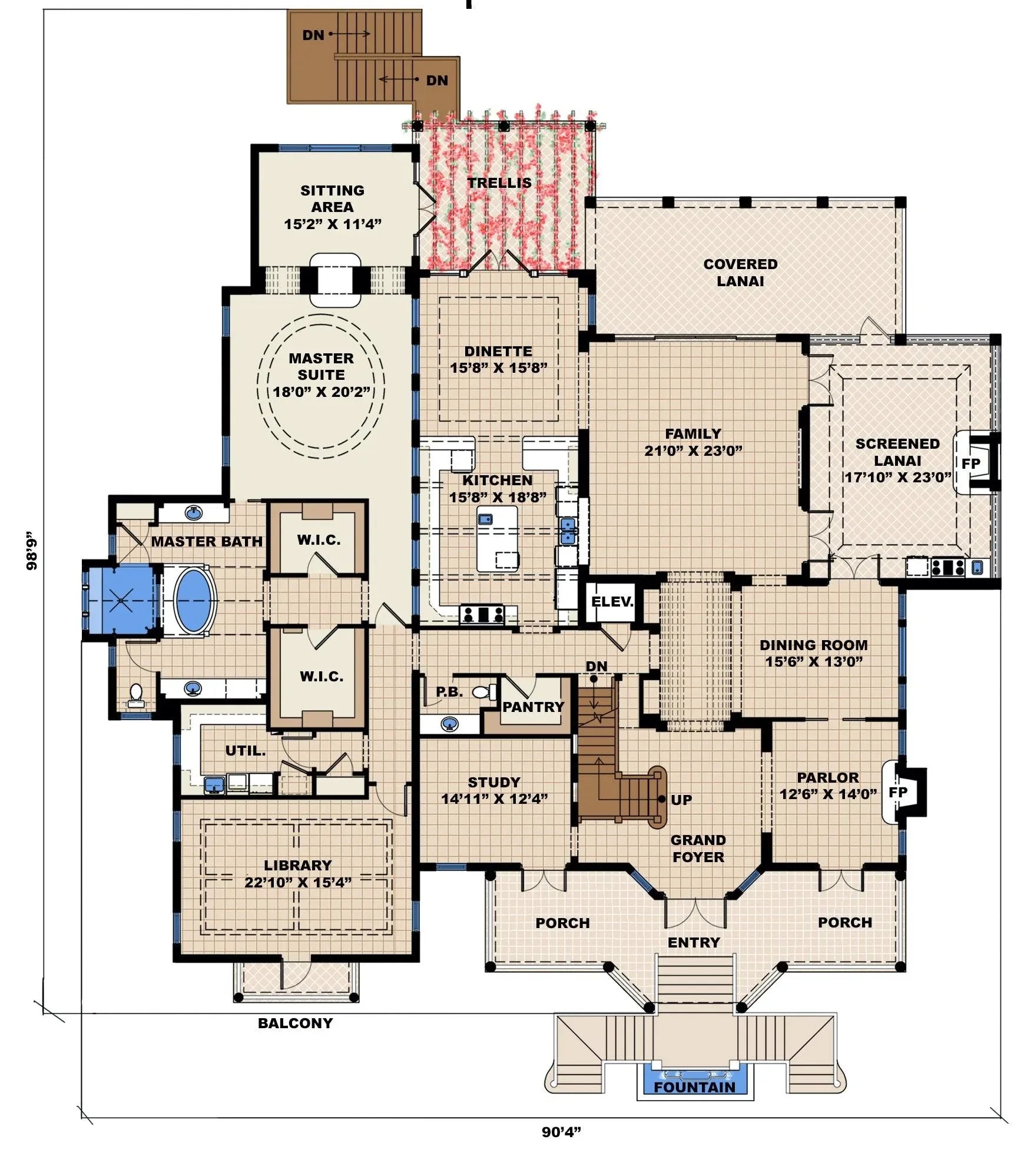 Prestige House Plan - Archival Designs House Plans, floor plan