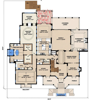 prestige house plan - archival designs house plans, floor plan