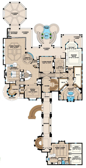 seascape house plan - archival designs house plans, floor plan