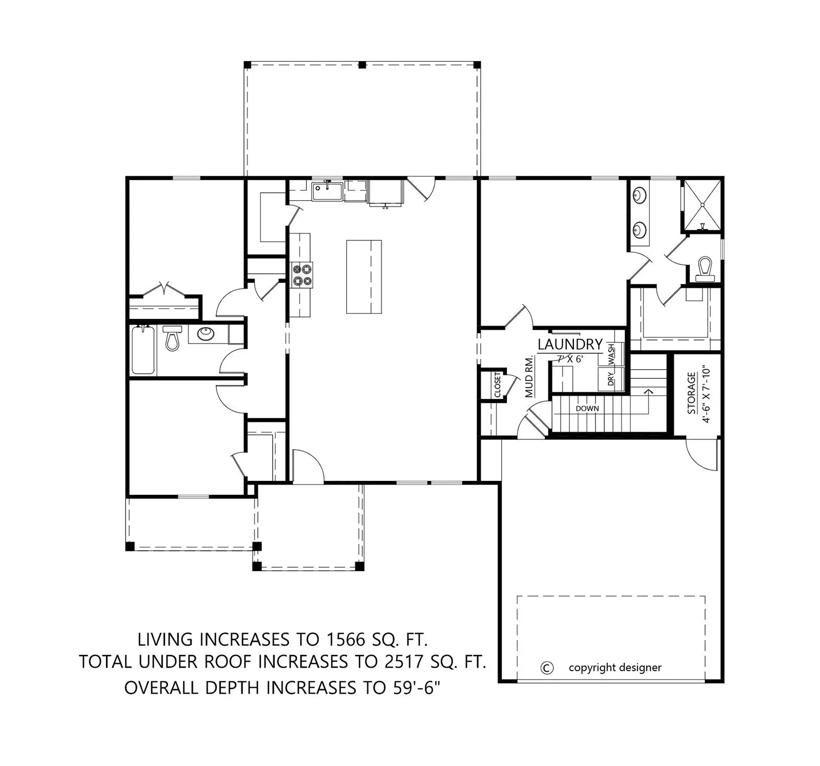 C7322-A The Forest View House Basement Floor Plan