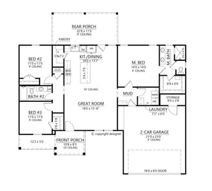 c7322-a the forest view house first floor plan beds 2 baths