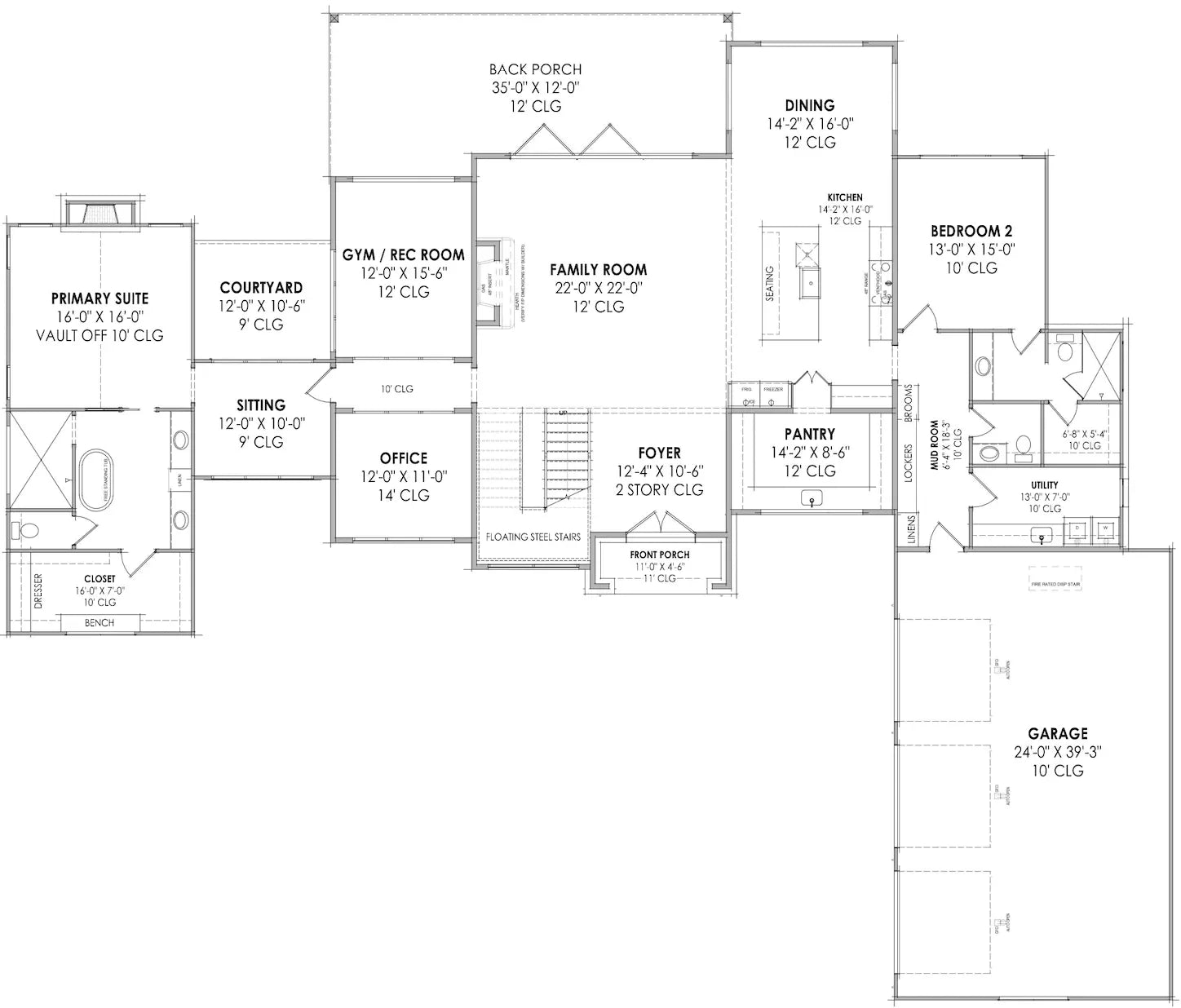 Sapphire House Plan - Archival Designs House Plans floor plan