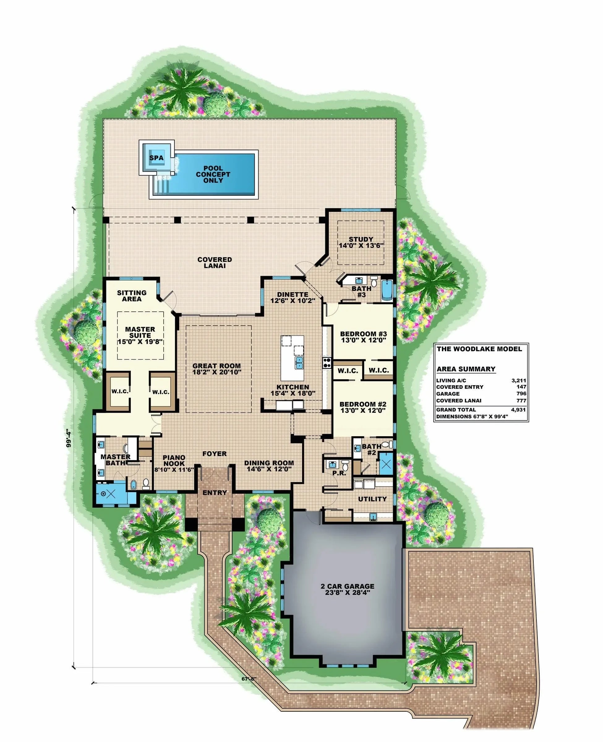 Woodlake House Plan - Archival Designs House Plans, floor plan