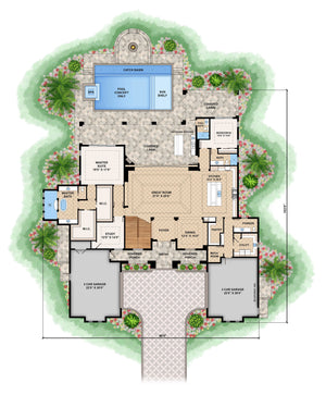 seaview house plan - archival designs house plans, floor plan