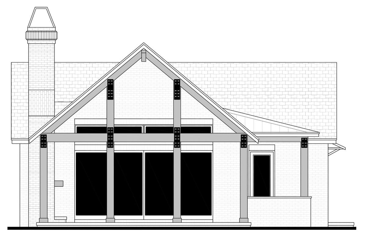 Bentley Pool House Plan House Plan - CAD Front