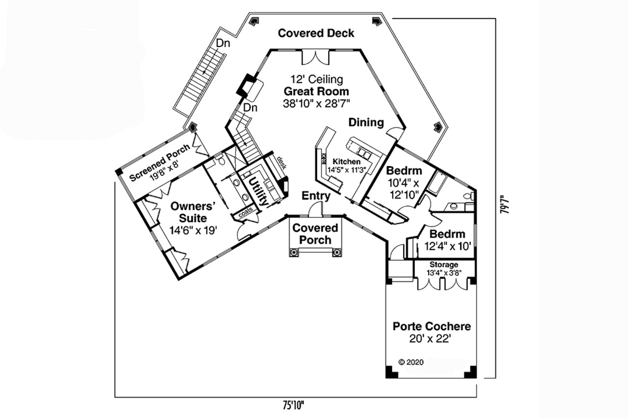 AM7647-A Georgian House First Floor Plan, 5 Bedrooms, 3.5 Bathrooms | Alder Springs House Plan