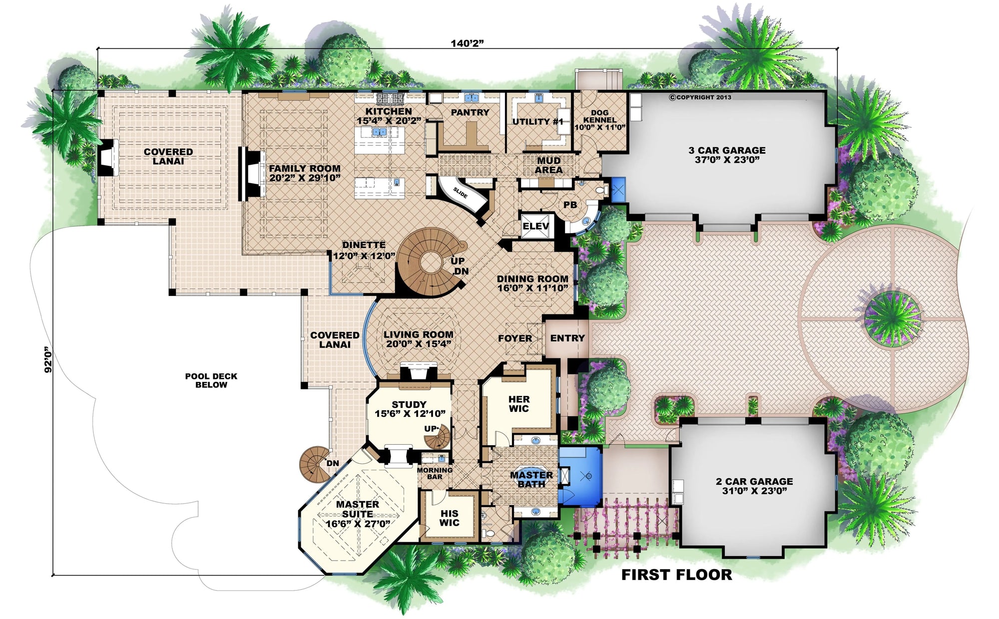 Isla Del Rey House Plan - Archival Designs House Plans, floor plan