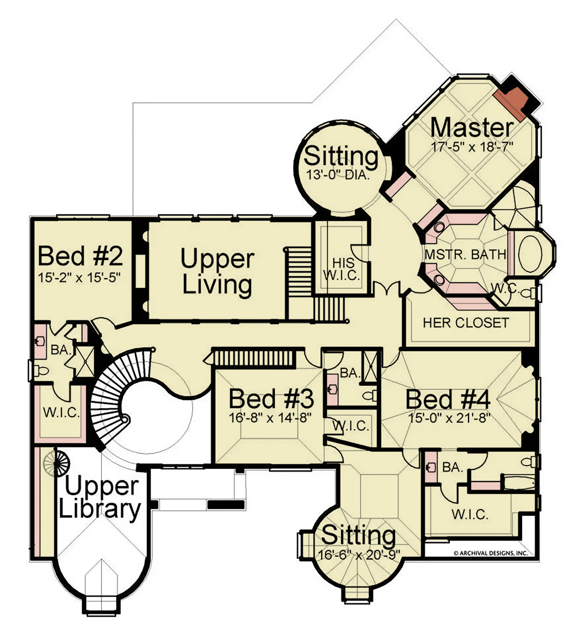 Kedleston House Plan - Archival Designs House Plans, floor plan