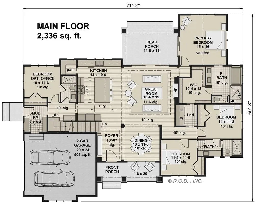 Lafayette House Plan - Archival Designs House Plans, floor plan