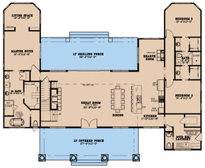 ae7814-a country house first floor plan, 5 bedrooms, 5.5 bathrooms | southern exposure