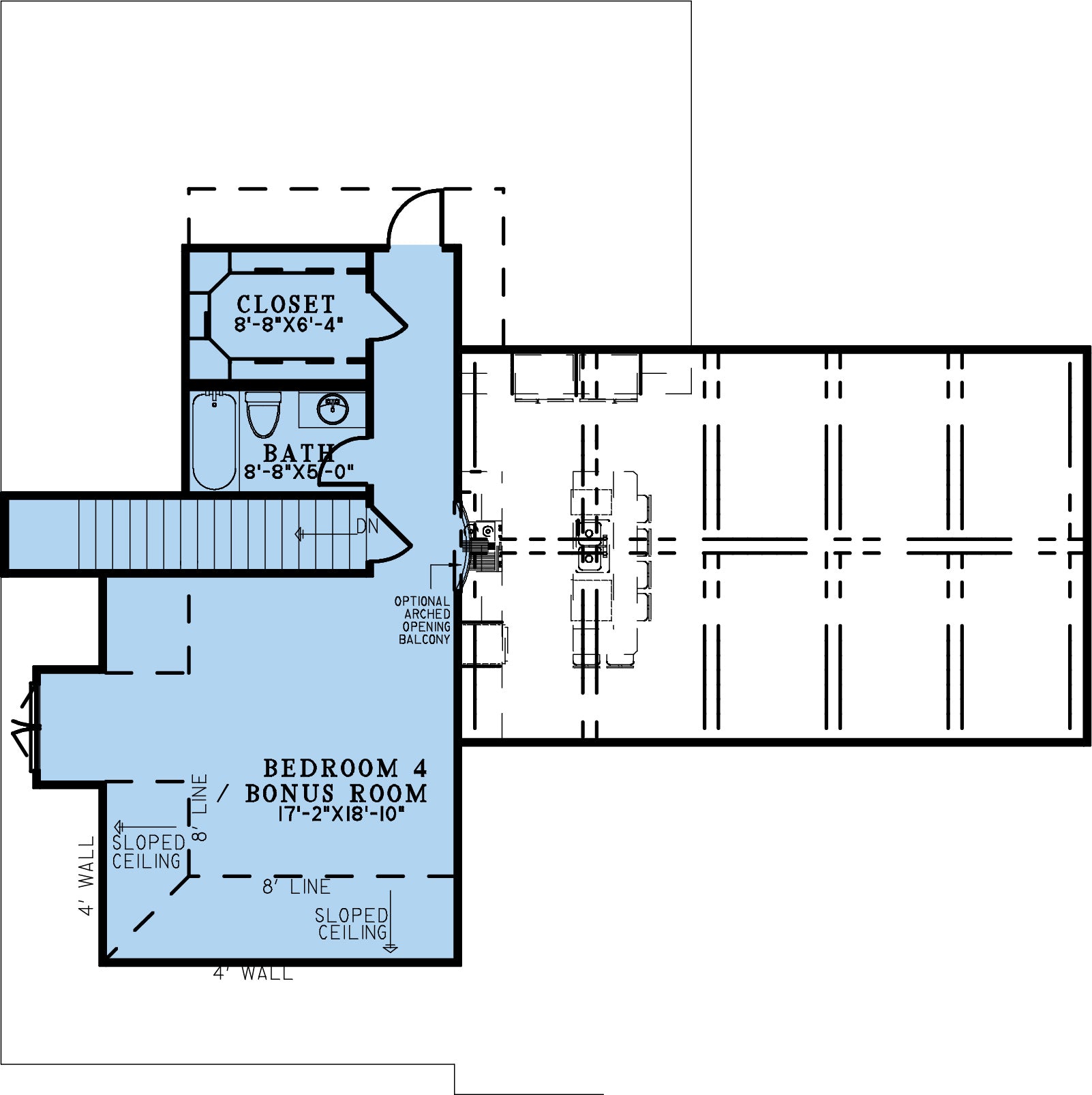 AE7825-A Rustic House Second Floor Plan, 4 Bedrooms, 4 Bathrooms | Cliff Haven