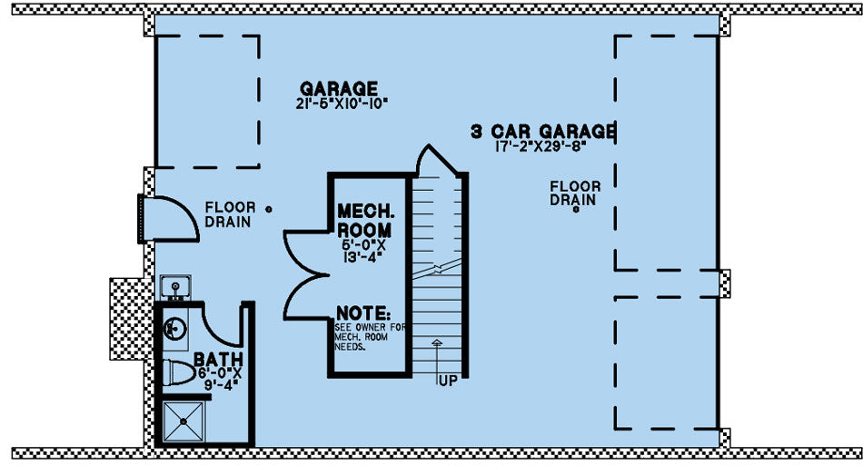 AE7836-A Craftsman House Basement Floor Plan, 3 Bedrooms, 3.5 Bathrooms | Timber Trail Retreat