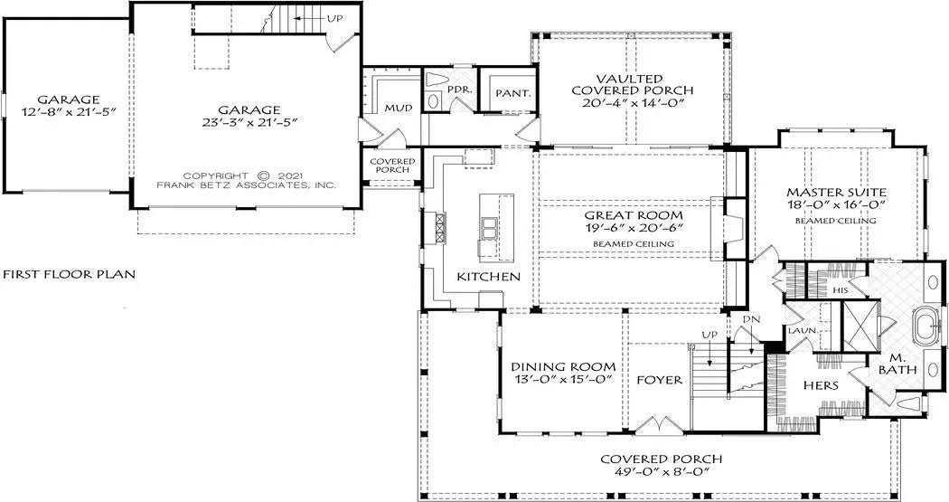 Magnolia Cottage - Archival Designs House Plans, floor plan