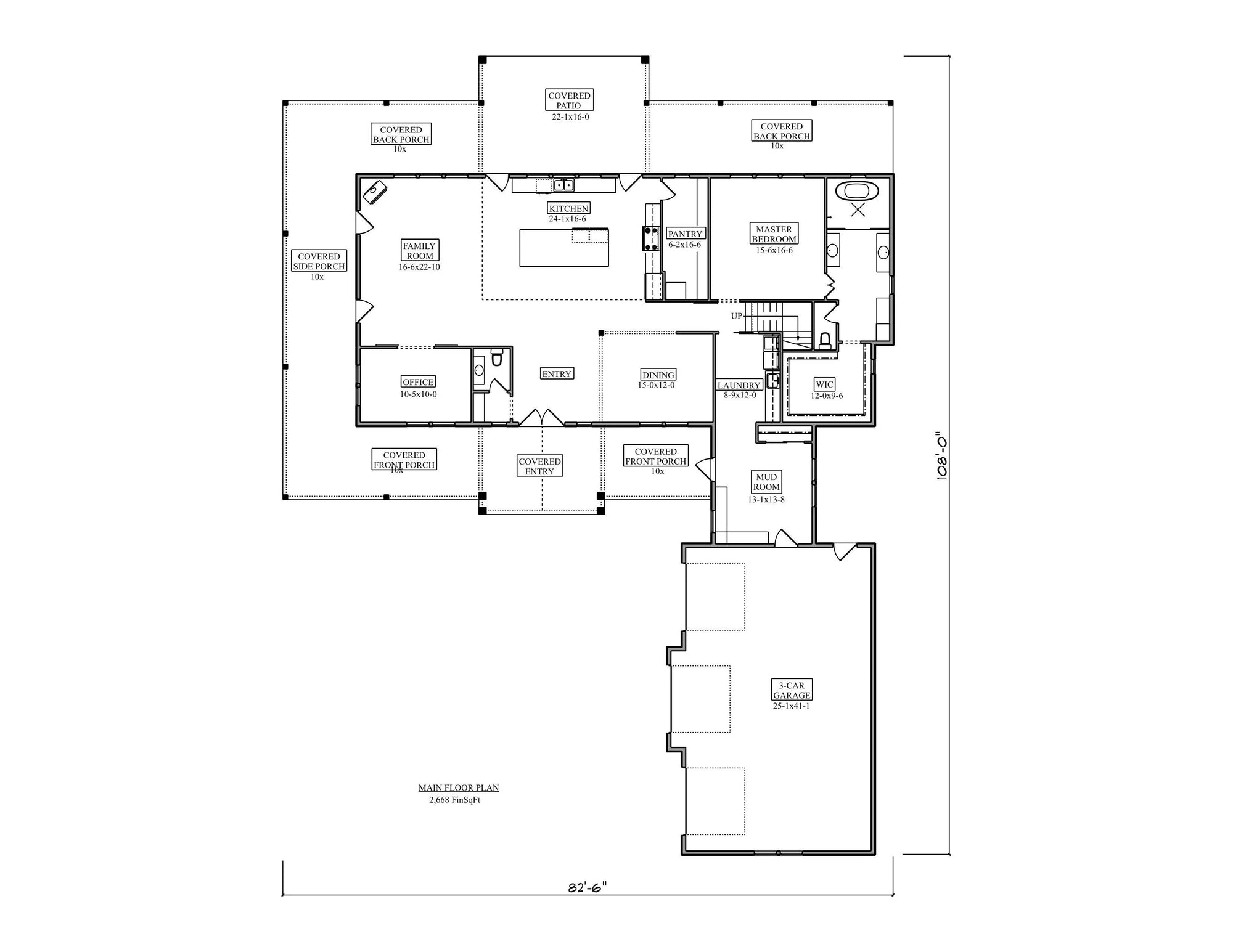Mitchell Gulch House Plan - Archival Designs House Plans, floor plan