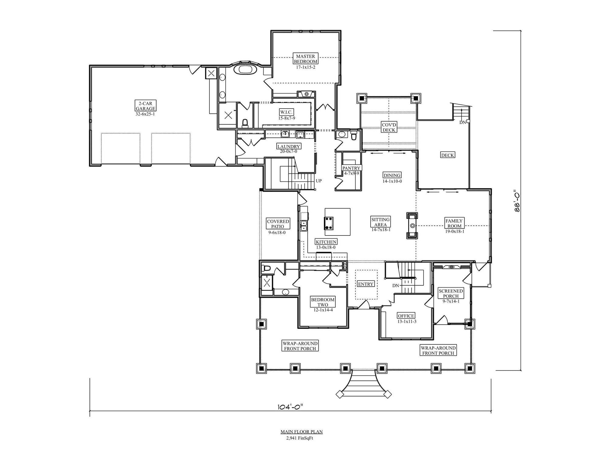 Trappers Point House Plan - Archival Designs House Plans, floor plan