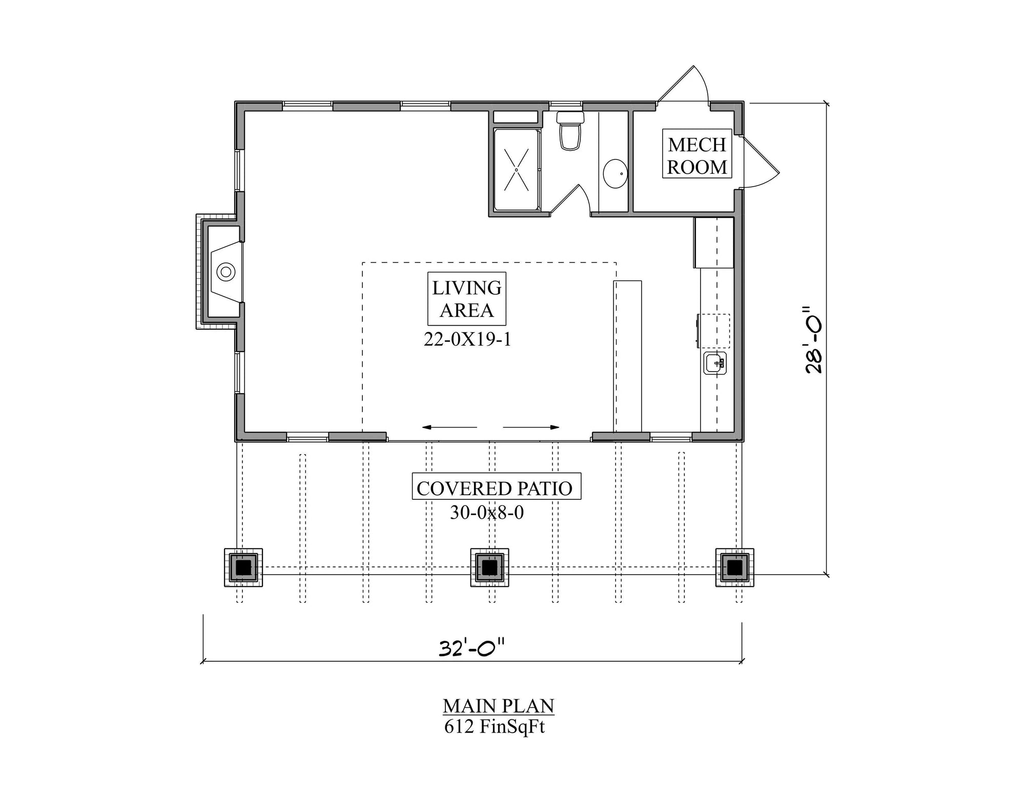 Taylor House Pool House Plan - Archival Designs House Plans, floor plan