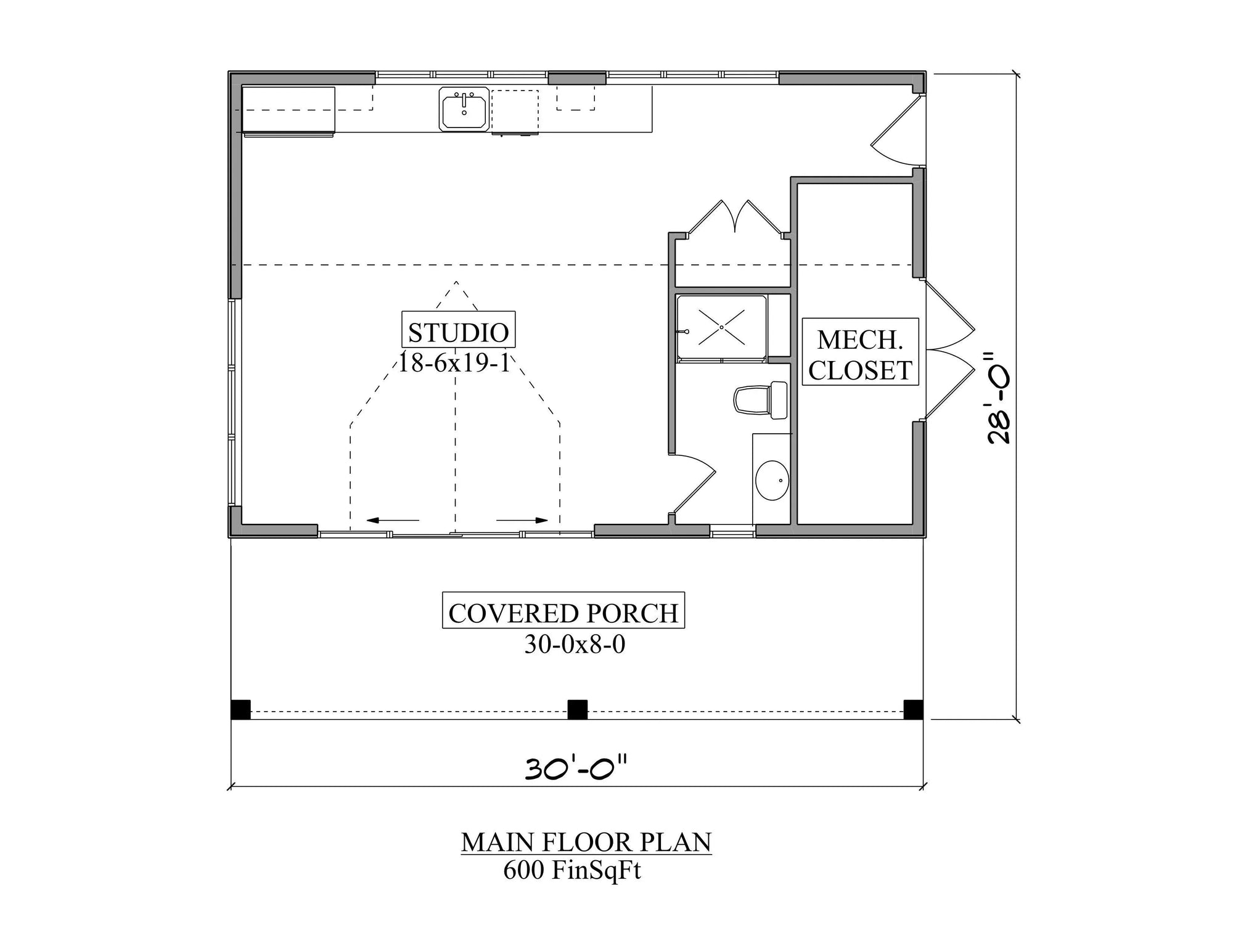 Northside Pool House Plan - Archival Designs House Plans, floor plan